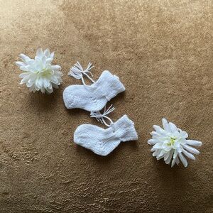 Heirloom Hand-Knitted Newborn Booties – 100% Soft Wool